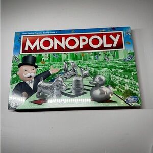 Hasbro New in Box Monopoly Game with Red and Green Design